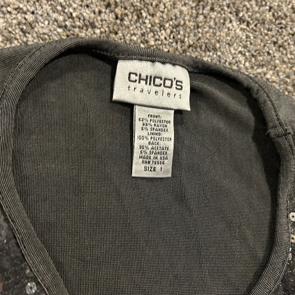 Chico's Sequin Tank Top Size 1 - Picture 3 of 5